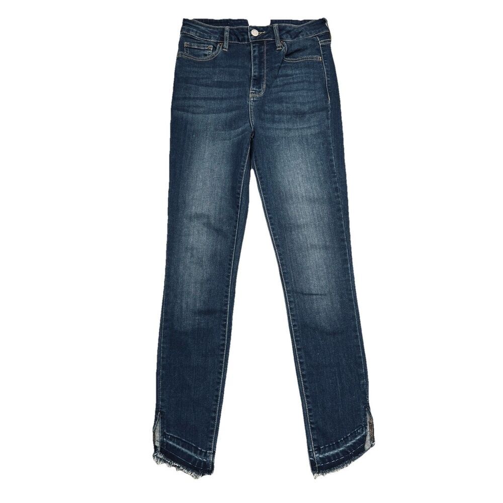 Cello High Rise Ankle Skinny Jeans 5 Dark Blue Stretch Juniors Measures 26 x 26